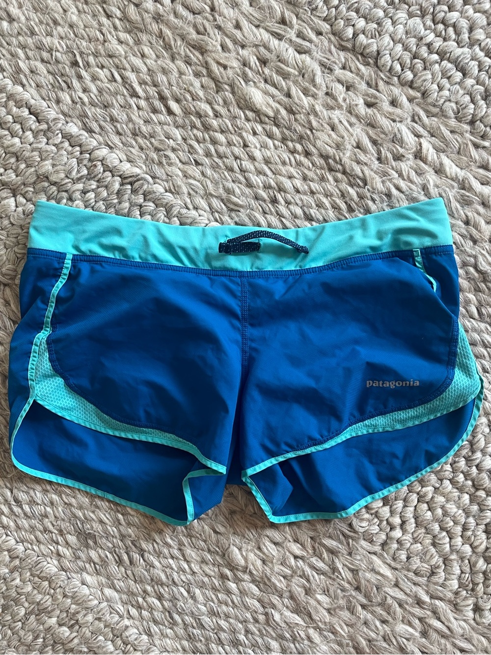 Patagonia Turquoise and Blue Athletic Shorts